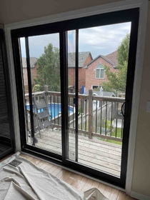Black sliding door interior